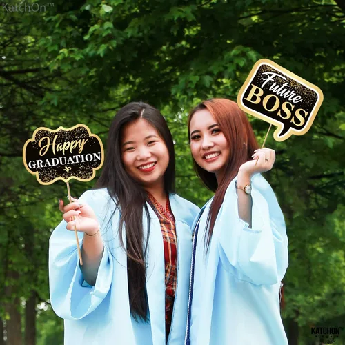 Miniatura 9 de KatchOn, Accesorios negros para fotos de graduación 2026 – Paquete de 33 Accesorios para fotos de graduación, decoraciones de graduación negras