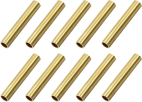 uxcell Tubo redondo de latón, 0.197 in de diámetro exterior 0.020 in de grosor de pared 1.181 in de longitud, tubo sin costuras para manualidades de