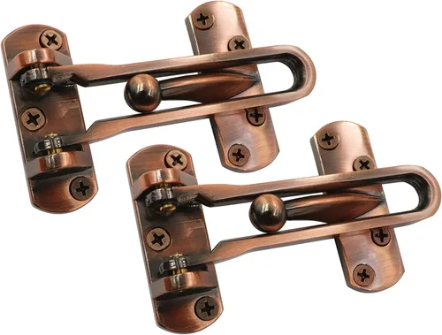 Miniatura 6 de LBY Paquete de 2 cerraduras de puerta de seguridad para el hogar, cerradura de barra oscilante resistente, cerradura de barra oscilante en U