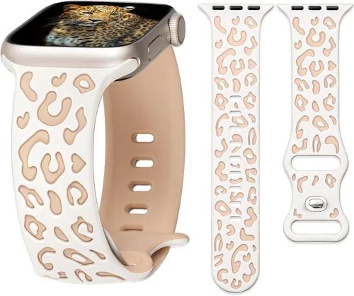 Miniatura 13 de Correa de silicona compatible con correas de Apple Watch de 1.614 in, 1.575 in, 1.654 in (S10/11) 1.496 in para mujer, correas para iWatch SE Series