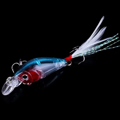 Miniatura 2 de Paquete de 5 señuelos de pesca Minnow cebo de manivela, señuelos de pesca para lubina, cebo artificial duro, señuelos de pesca Crankbait, ojos 3D