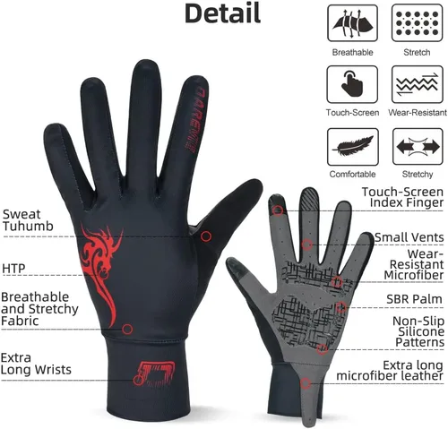 Miniatura 2 de Darevie Guantes de ciclismo de dedo completo guantes de ciclismo acolchados de gel que absorben los golpes guantes de ciclismo transpirables