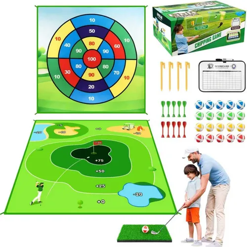 Miniatura 8 de Juego de batalla de golf LYDARZ, juego de práctica de golf de chipping, tapete de juego para diversión en el patio trasero y entrenamiento de swing