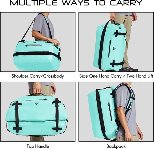 Miniatura 6 de Haimont Mochila Duffel Grande Impermeable con Parte Superior Enrollable, Bolsa Duffel Seca de Servicio Pesado para Navegación, Viajes, Camping