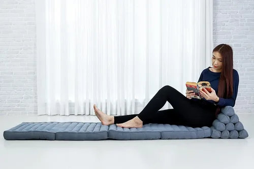 Miniatura 2 de Leewadee Cómodo Colchón Japonés de Suelo - Cama de Suelo Tailandesa con Cojín Triangular - Colchón Futón - Tapete de Masaje Tailandés XL Extra Cl13