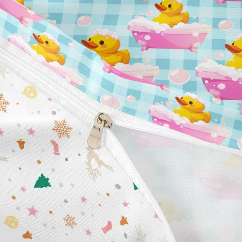 Miniatura 6 de Erosebridal Funda de edredón para niños y niñas, diseño de pato amarillo, diseño de patos de dibujos animados, juego de ropa de cama de animales