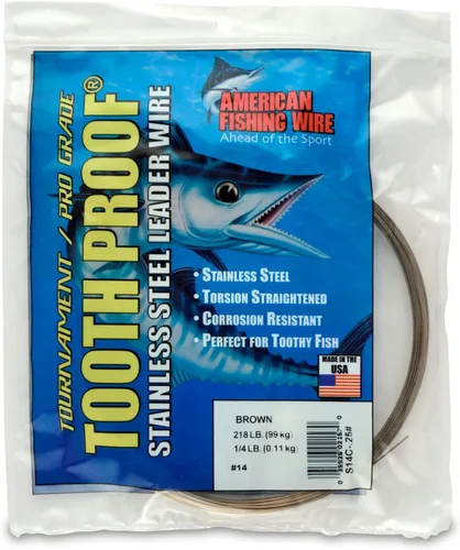 Miniatura 94 de AFW Alambre Líder Duro de Una Hebra de Acero Inoxidable a Prueba de Dientes - Brillante y Camuflaje para Tiburón, Barracuda, Caballa Real, Wahoo