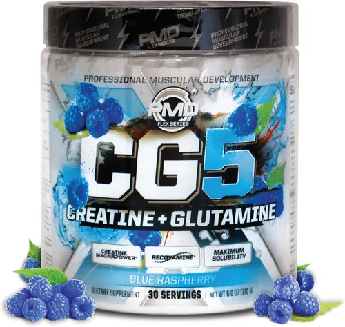 Miniatura 10 de PMD Sports CG5 Polvo Premium de Creatina y L Glutamina, Recuperación de Energía, Construcción de Músculo Delgado, Aumento del Rendimiento en Sin