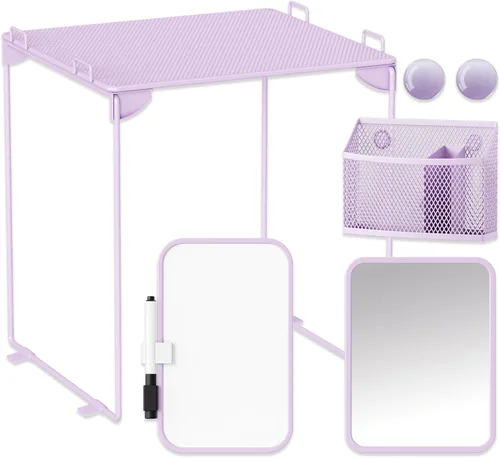 Miniatura 7 de Svartur Kit organizador de casillero negro con estante, estante, espejo, soporte para bolígrafos, pizarra blanca, artículos esenciales