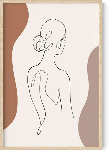 Miniatura 33 de HAUS AND HUES Impresión artística minimalista de mujer, póster de figura femenina, arte abstracto de pared neutro, arte de pared de dibujo lineal