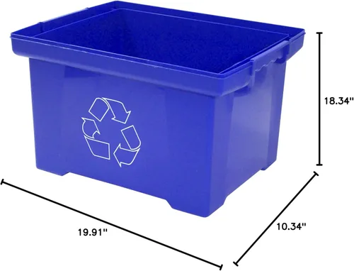 Miniatura 2 de Storex Cesto de reciclaje, 9 galones de capacidad, color azul (STX61549U01C)