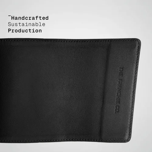 Miniatura 14 de The Frenchie Co. - Cartera - Cartera delgada de piel plegable - Protección de bloqueo RFID con múltiples ranuras para tarjetas y ventana