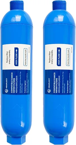 Hourleey Paquete de 2 filtros de agua en línea para caravana, reduce el mal sabor, olores, óxido, fluoruro, cloro y sedimentos en agua potable,