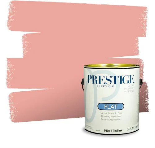 Miniatura 658 de Prestige Paints Pintura exterior e imprimación en uno, 1 galón, plano, coincidencia comparable de Valspar* Amber Rose*