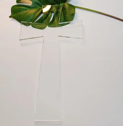 Miniatura 5 de Plantilla de enrutador acrílico con cruz acampanada, plantilla de enrutador de cruz religiosa, plantilla para carpintería o manualidades (modelo 2)