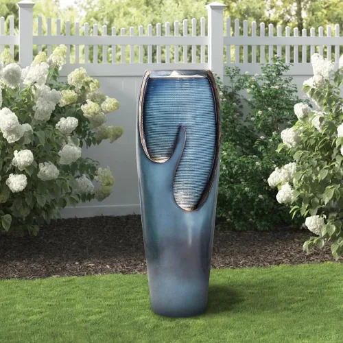 Miniatura 2 de watnature Fuentes de agua y cascadas para exteriores de 38.7 pulgadas de alto, fuente de agua para interiores, modernas fuentes de agua de pie