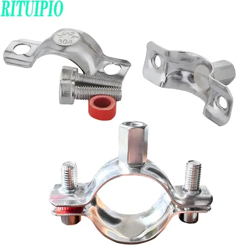 Miniatura 6 de 2 piezas alargar anillo dividido suspensión de tubo 304 acero inoxidable resistente soportes de tubería para tubería OD 15-19mm (0.59-0.75in)
