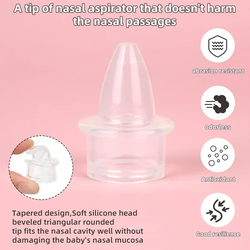 Miniatura 4 de Aspirador nasal para bebé, potente bomba de mano para la nariz del bebé, aspirador nasal para bebé con punta de nariz de silicona suave para un
