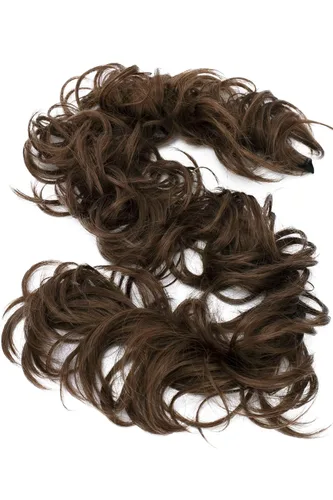 Miniatura 35 de CAISHA Postizo de Cabello, Envoltura de Cabello, Fibras Sintéticas Resistente al Calor, Rizado Desordenado, Recogido, Negro HW6