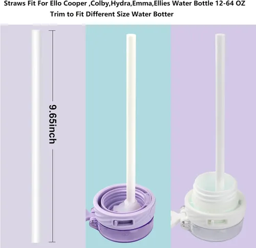 Miniatura 2 de Pajitas de repuesto compatibles con Ello Colby, Cooper, Hydra, botella de agua de vaso, jarra ZULU, 6 popotes y 1 cepillo de limpieza