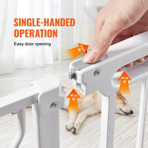 Miniatura 3 de VEVOR - Puerta de bebé extra ancha de 29.5-46" para escaleras, puerta de cierre automático para perros para la casa, puertas para mascotas de fácil