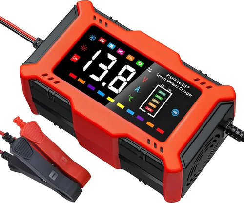 Miniatura 8 de Cargador de Batería LiFePO4/Plomo Ácido Cargador Inteligente de Goteo 12V 6A Mantenedor de Batería Automotriz Desulfator Compensación de Temperatura