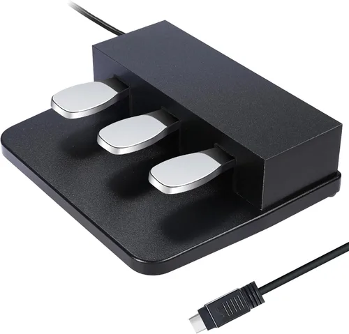 3 pedales para piano de teclado digital, unidad de pedal de tres pies Compatible para Roland FP30 FP30X Piano eléctrico (negro)