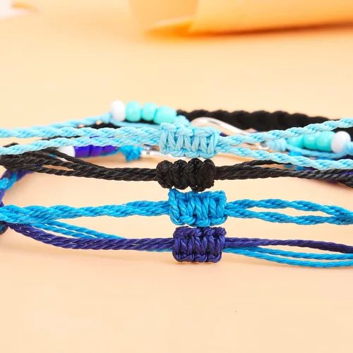 Miniatura 9 de Pulsera envolvente de cuero turquesa, pulseras de cuentas en capas para mujer, pulseras de plumas multicapa, pulsera bohemia occidental para mujer