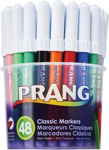 Prang Marcadores de arte clásico, punta de bala, 12 colores surtidos, 48 unidades (80848)