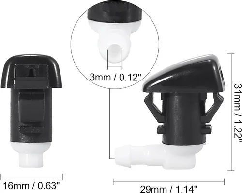 Miniatura 6 de ACROPIX Boquillas de limpiaparabrisas delantero para Dodge Durango con juntas, paquete de 2, color negro