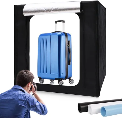 Miniatura 8 de Caja de luz fotográfica grande de 27 x 27 pulgadas/27.6 x 27.6 in, regulable para estudio fotográfico, caja de tienda de campaña profesional