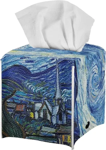Miniatura 20 de ZFRXIGN Caja de pañuelos de hongos estética, funda cuadrada de piel sintética, organizador con cinturón inferior para tocador, encimera, mesita