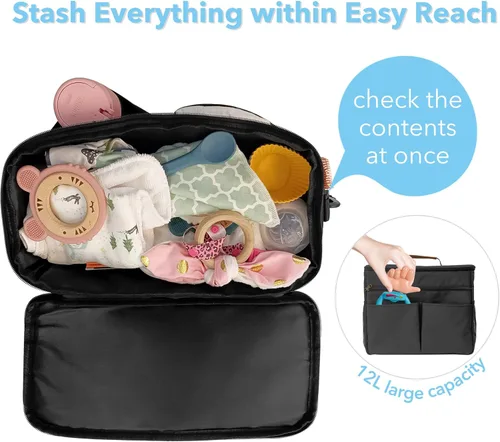 Miniatura 3 de Miracle Maby - Bolsa organizadora de cochecito para mamá, bolsa de carrito de bebé, compatible con cualquier cochecito, multifuncional de gran