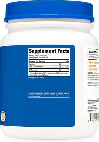 Miniatura 5 de Nutricost D-manosa en polvo, 17.64 oz (250 porciones), vegano, sin OMG y sin gluten