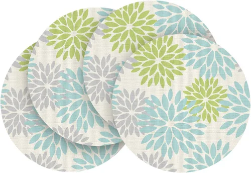 Miniatura 15 de Artoid Mode - Juego de 4 manteles individuales de vinilo con diseño floral, resistentes al calor, lavables, antideslizantes, de PVC, para decoración