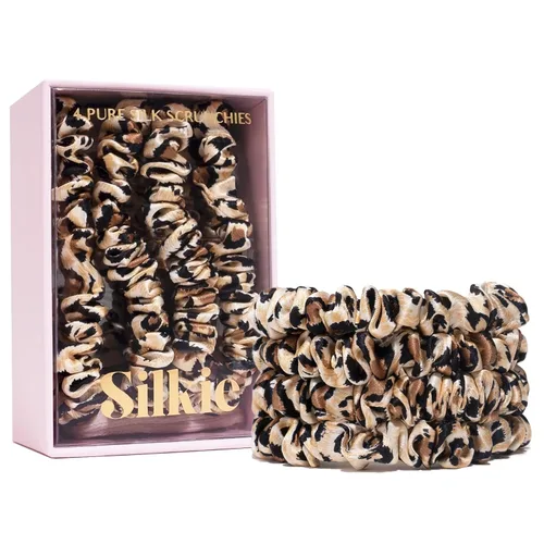 Miniatura 7 de SILKIE Juego de 4 coleteros de seda de morera 100% pura, color negro, marrón, chocolate, rosa, nude, neutro, bolsa de viaje para todos los días