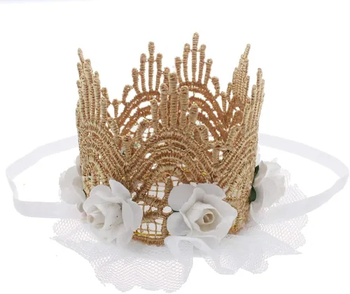 Miniatura 6 de ODASDO Conjunto de ropa de 2 piezas para bebé niña con encaje y diadema
