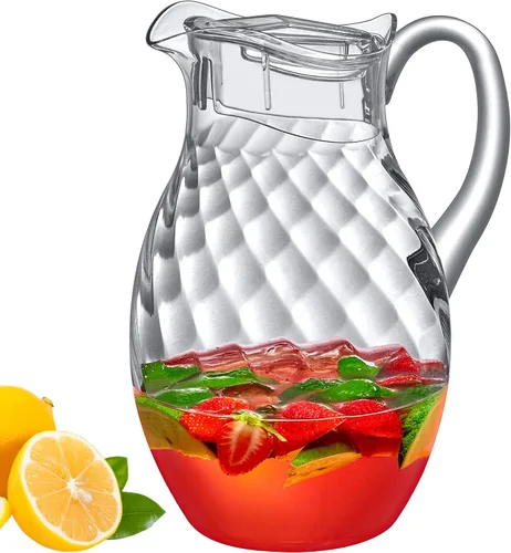 Miniatura 8 de Amazing Abby - Bubbly Whirly Grand - Jarra de plástico (96 oz, 3 cuartos), Jarra de agua transparente con tapa, Jarra de nevera, Libre de BPA, A