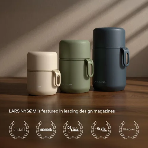 Miniatura 5 de LARS NYSØM Tarro de alimentos con aislamiento al vacío de acero inoxidable - Olla de almuerzo y frasco de almuerzo a prueba de fugas para alimentos