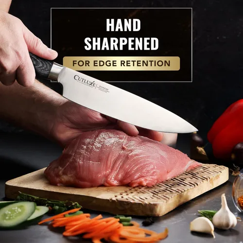 Miniatura 5 de Cutluxe Juego de cuchillos de chef de 3 piezas – Cuchillos de cocina japoneses ultra afilados, hojas de acero inoxidable de alto carbono, asas