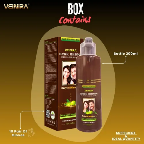 Miniatura 5 de Champú de color rápido a base de hierbas, tinte instantáneo para hombres y mujeres. Ingredientes naturales, sin amoníaco, sin manchas en la piel.
