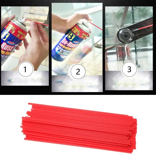 Miniatura 4 de 200 popotes de aerosol, popote de extensión de plástico de repuesto (rojo)