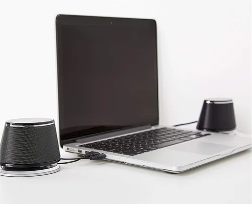 Miniatura 7 de Amazon Basics - Altavoces estéreo 2.0 para PC o laptop, entrada auxiliar de 3.5mm, alimentados por USB, 1 par, negro