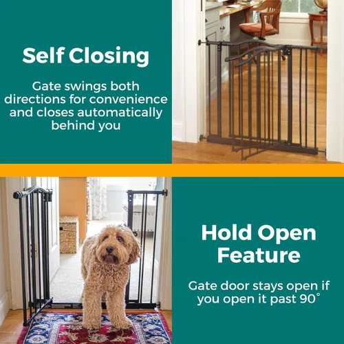 Miniatura 6 de MYPET Extensión de puerta de arco Windsor: extensión de puerta para mascotas de 13.5 pulgadas; añade hasta 3 extensores, bronce mate