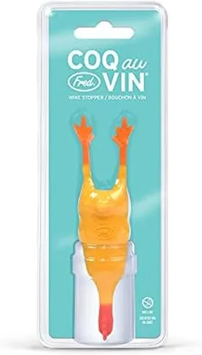 Tapones para botellas de vino WINE-N-SHINE de Fred & Friends, COQ AU VIN, COQ AU VIN