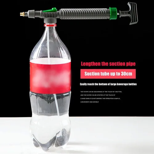 Miniatura 6 de Zerone Pulverizador de botellas de bebidas, rociador de jardín portátil con boquilla ajustable para césped y jardín, herramienta de riego de césped