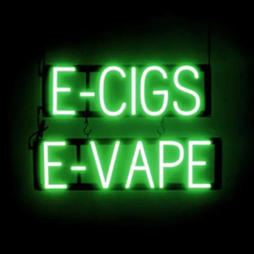 Miniatura 50 de SpellBrite Cartel E-JUICE Señalización de tienda de humo con aspecto de neón, luces LED azules 22.3 x 6.3 pulgadas