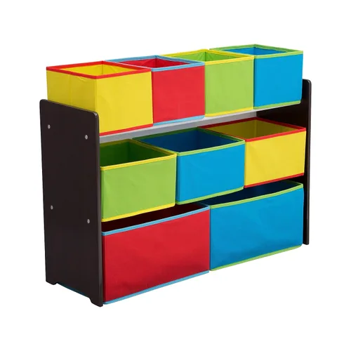 Miniatura 13 de Delta Children - Organizador de juguetes de lujo con contenedores de almacenamiento, certificado Greenguard Gold, blanco con contenedores azul