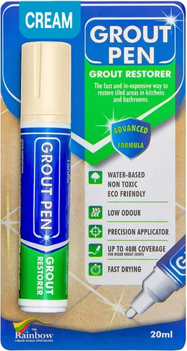 Miniatura 10 de Rotulador de lechada en crema para azulejos: rotulador de pintura de lechada impermeable, colorante y sellador de lechada para baño, ducha, cocina