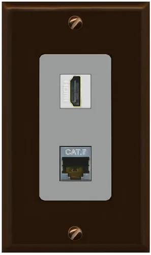 Miniatura 9 de RiteAV Placa de pared HDMI y Cat7 - 1 banda [marrón/marrón]
